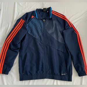 Navy blue adidas rain jacket. Size large.